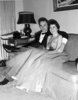 Joan and George, ready for 1957 Inaugural Ball (President Eisenhower's).