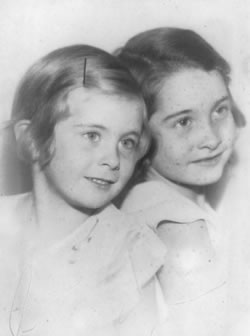 Joan and sister Lois, c. 1936.