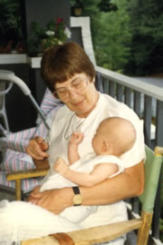 Joan with Nathan, 1991.
