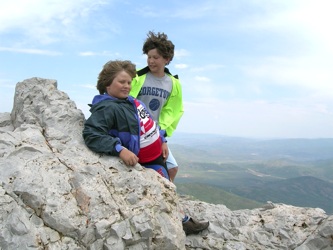 The boys atop Deer Valley's Bald Mountain (9,400').