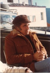 Professor Richard Peterec, in cafe overlooking Ionian Sea, near Delphi, Greece, 01/1979.