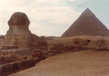 Sphinx, Cheops Pyramid, Giza, Egypt, 01/1979.