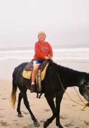 Riding on the beach in Mexico.