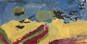 Blackbirds by Avery Wilson (fingerpaint, after van Gogh).