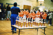 Team awaiting trophies.