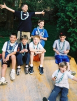 Nathan with some buds, on the quarter pipe (Spring 2002).