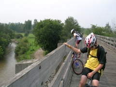 Over a bridge, on the Route from Danville to Quebec City.