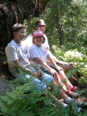 Jim and the boys hiking (resting) atop Mont Tremblant.