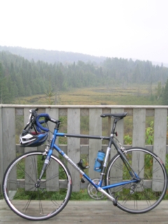 Trusty steed, resting on the long (and solitary) trail to Mont Laurier.