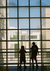 Looking out from pavillion, Getty Center, Los Angeles.